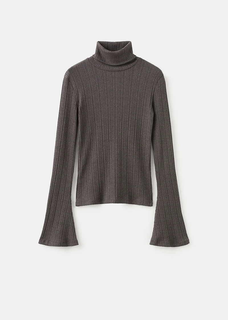 Turtleneck sweater with flared sleeves