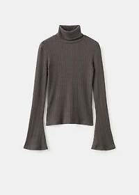 Turtleneck sweater with flared sleeves