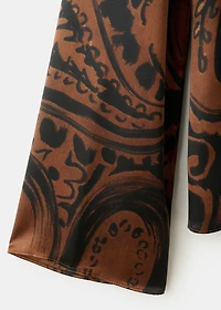 Paisley-print satin blouse