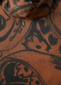 Paisley-print satin blouse