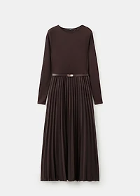 Flared midi-dress with belt
