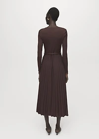 Flared midi-dress with belt