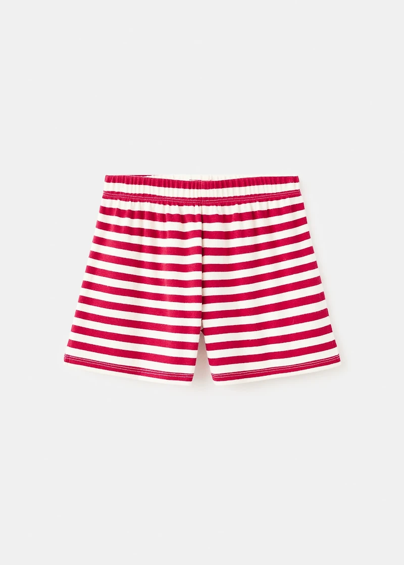 Ribbed striped shorts