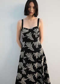 Floral embroidery dress
