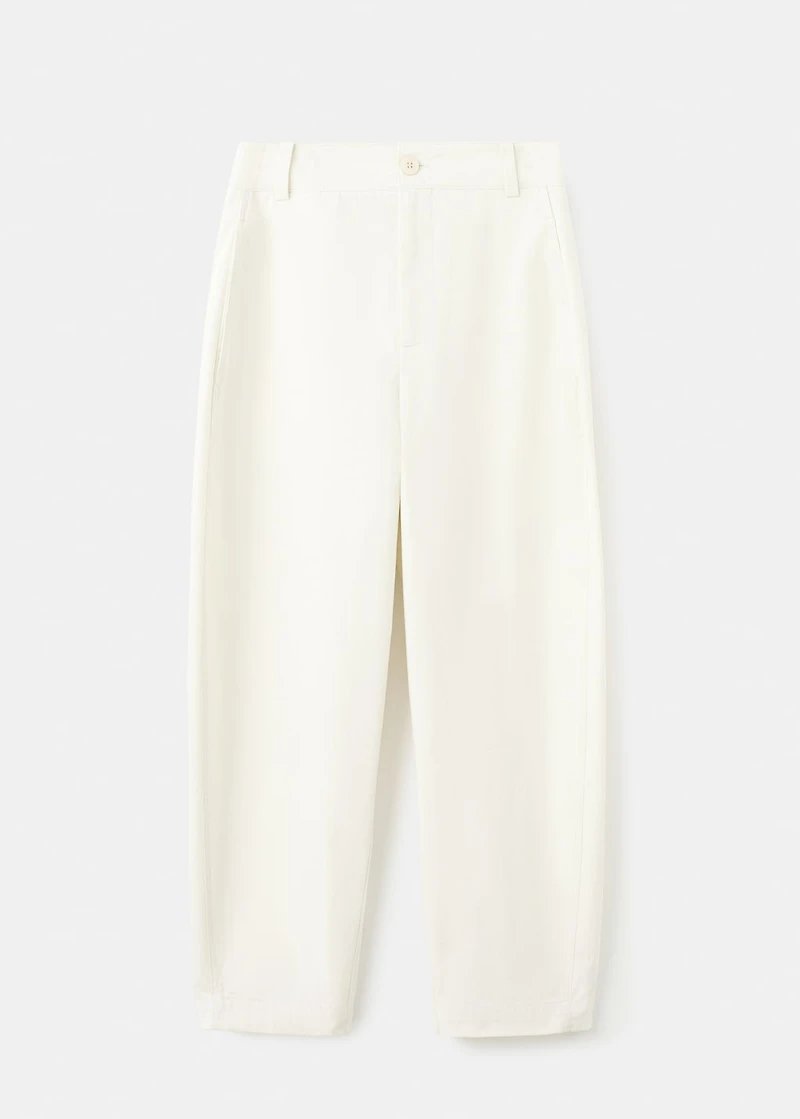 Straight-fit cotton pants