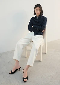Straight-fit cotton pants