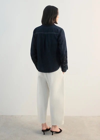Straight-fit cotton pants