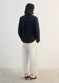 Straight-fit cotton pants