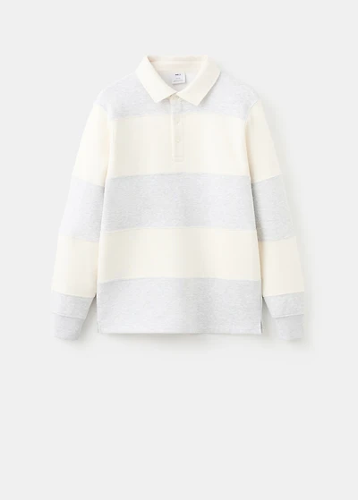Striped polo sweatshirt