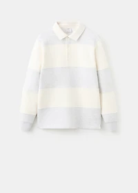 Striped polo sweatshirt