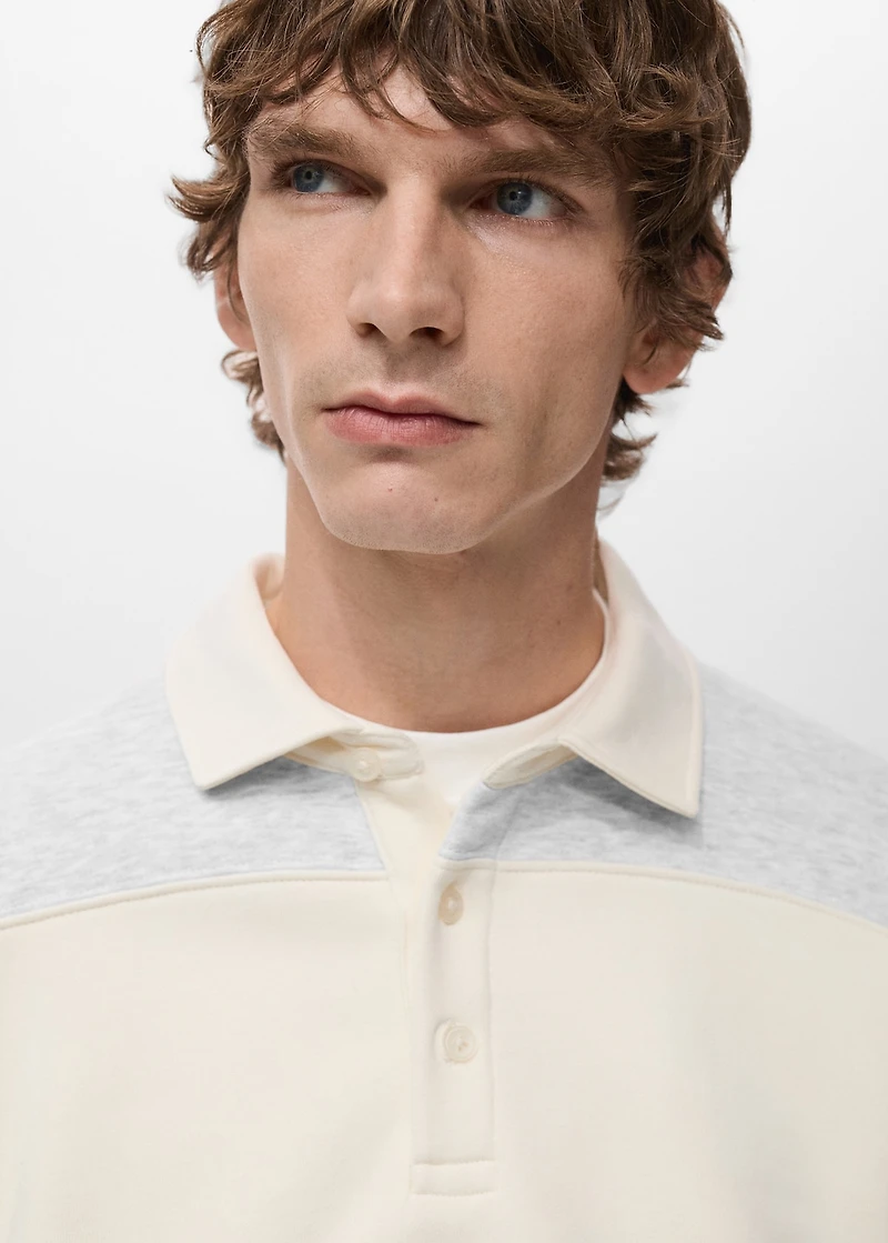 Striped polo sweatshirt