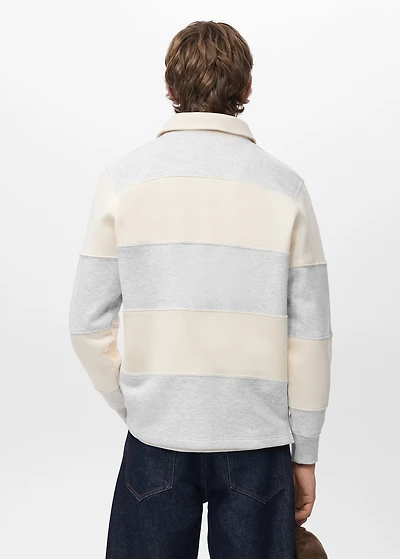 Striped polo sweatshirt