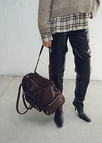 Large leather bowling bag