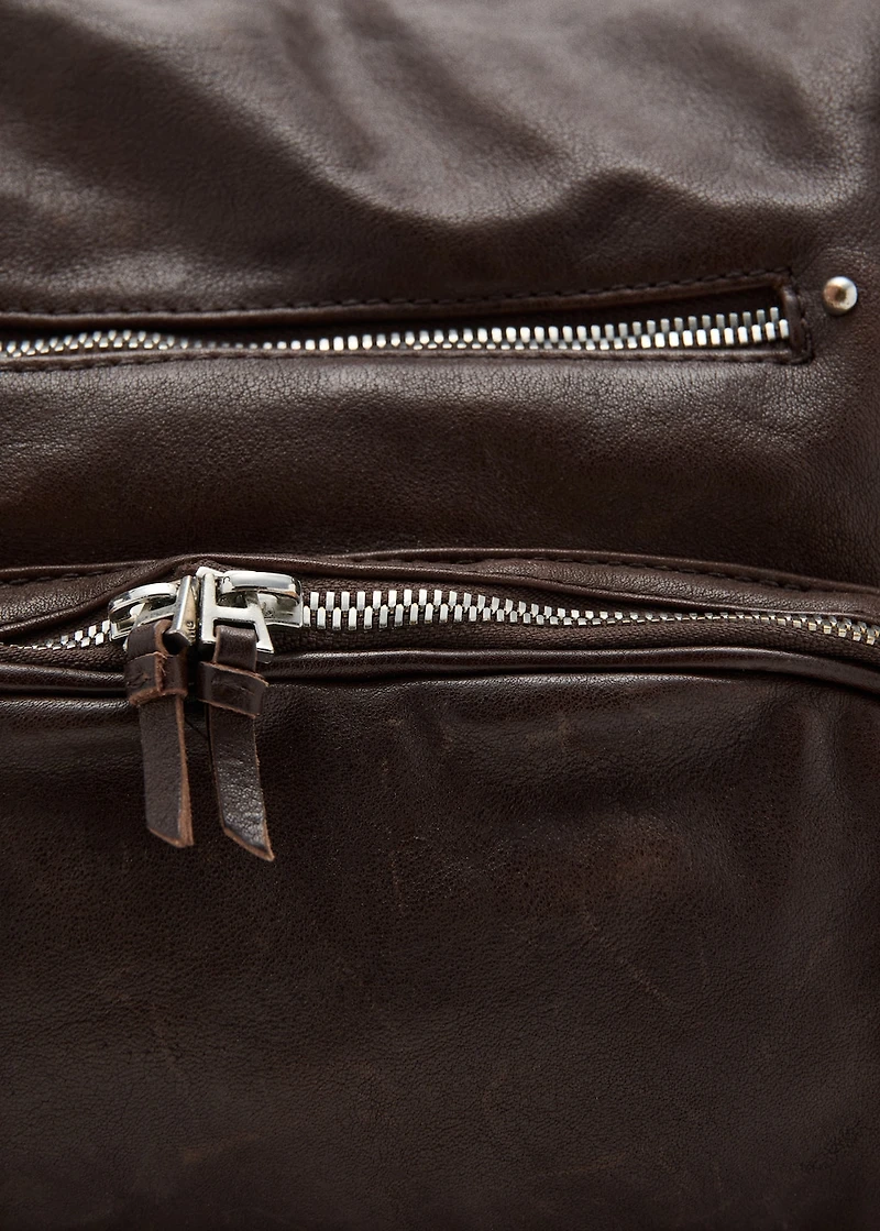 Large leather bowling bag