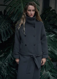 Woollen coat with belt