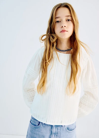 Embroidered cotton blouse