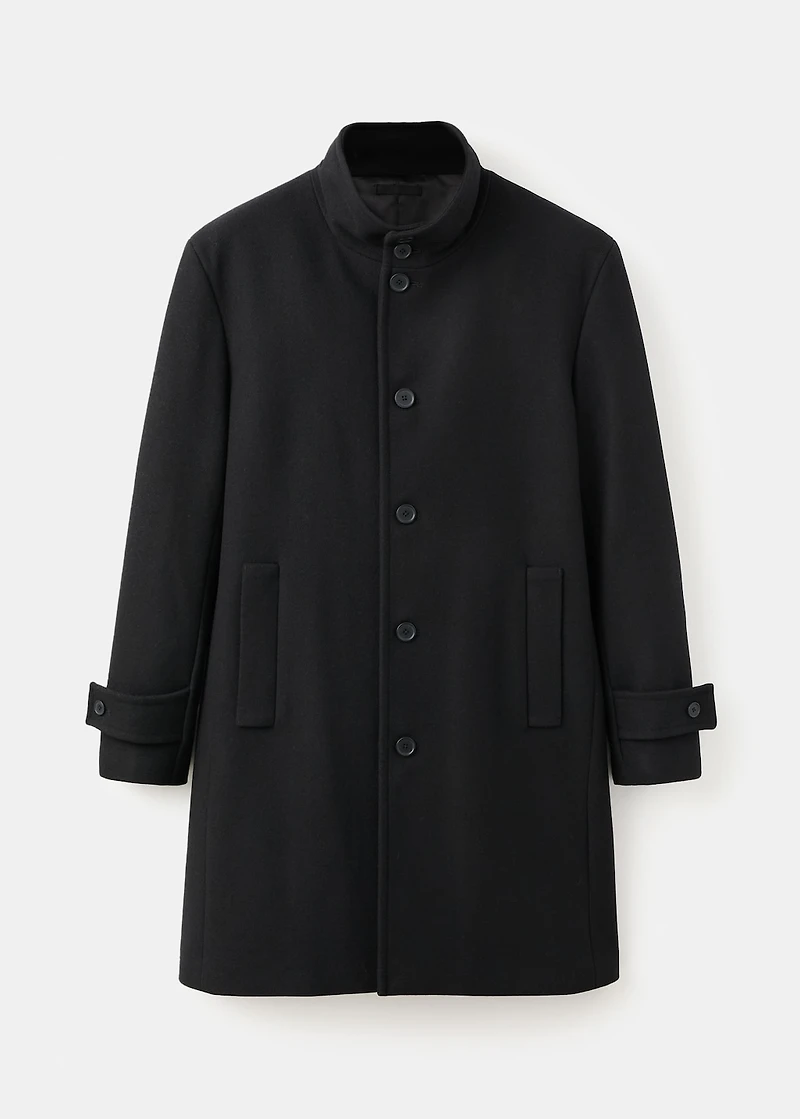 Wool funnel neck coat
