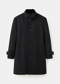 Wool funnel neck coat