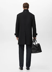 Wool funnel neck coat