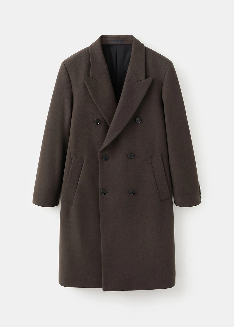 Relaxed-fit double-breasted wool coat