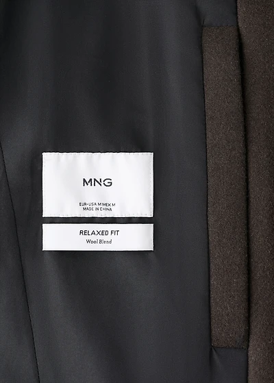 Relaxed-fit double-breasted wool coat