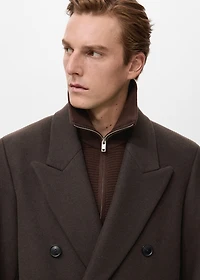 Relaxed-fit double-breasted wool coat