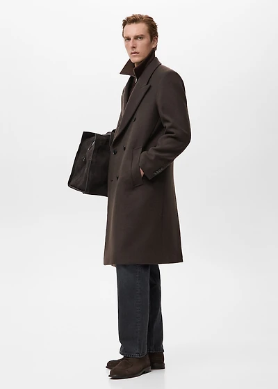 Relaxed-fit double-breasted wool coat