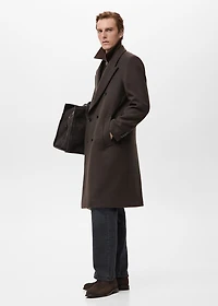 Relaxed-fit double-breasted wool coat