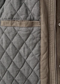 Quilted jacket with corduroy collar