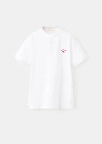 Printed cotton polo shirt