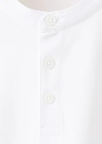 Printed cotton polo shirt