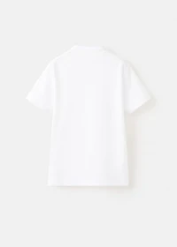 Printed cotton polo shirt