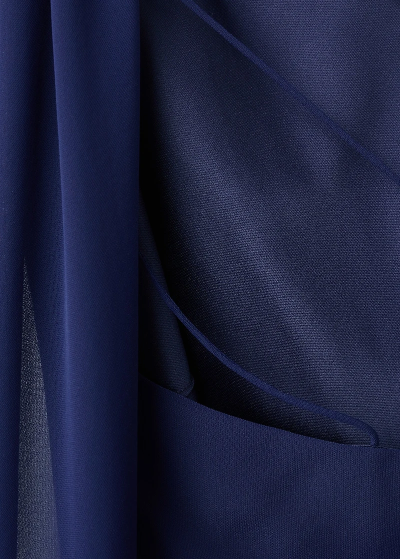 Asymmetrical dress with scarf