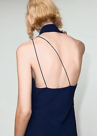 Asymmetrical dress with scarf