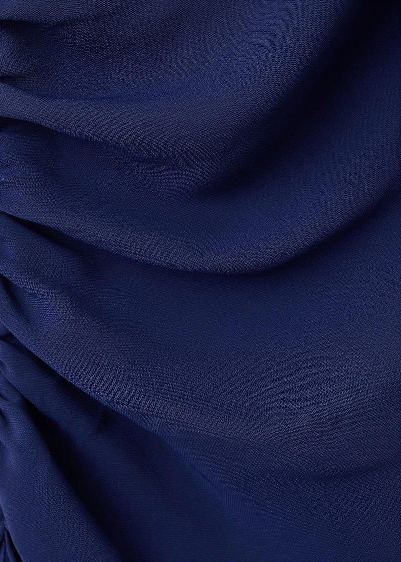 Asymmetrical dress with scarf