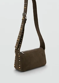 Suede crossbody bag with studs