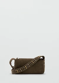 Suede crossbody bag with studs