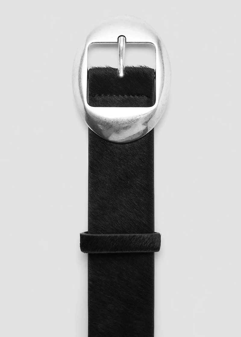 Leather fur belt