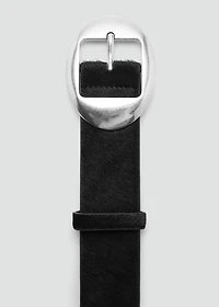 Leather fur belt