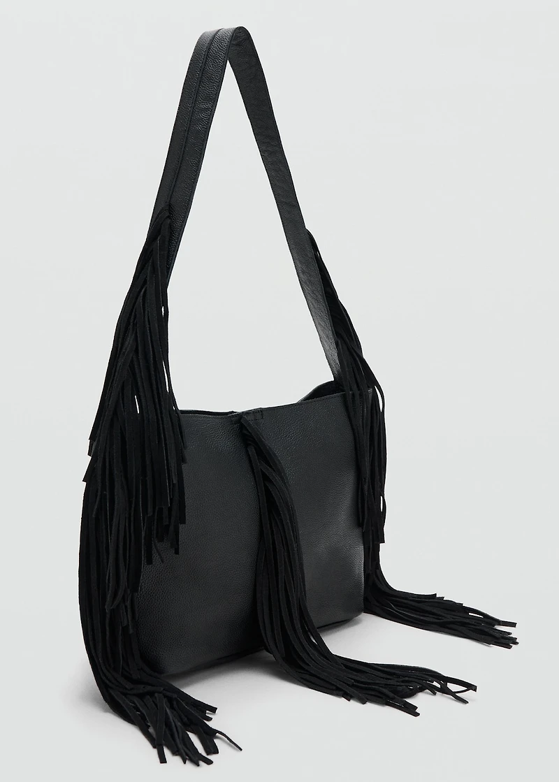 Fringed leather bag