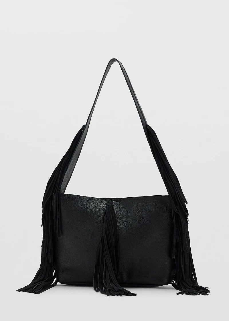Fringed leather bag