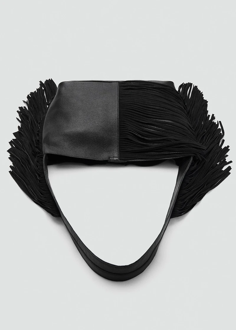Fringed leather bag