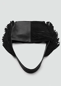 Fringed leather bag