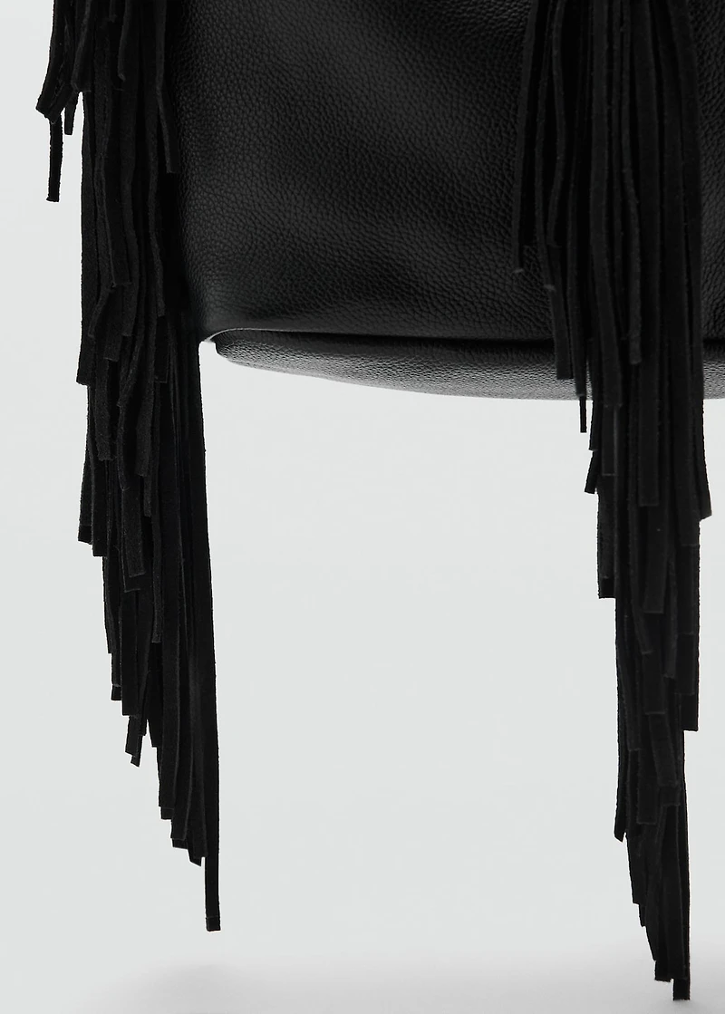 Fringed leather bag