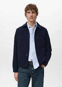 Wool-blend jacket with pockets