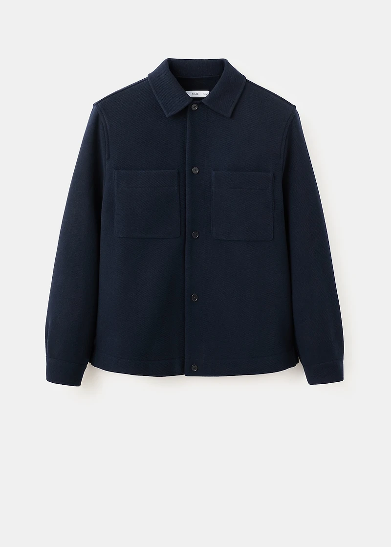 Wool-blend jacket with pockets