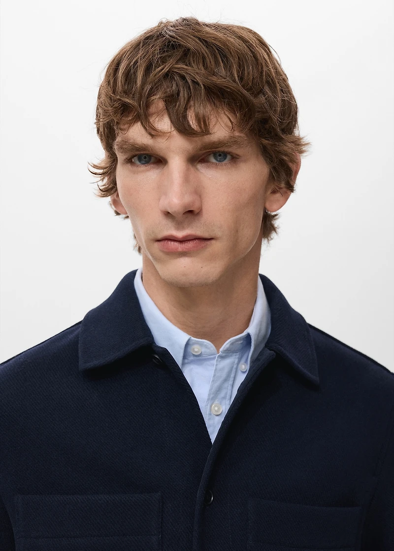 Wool-blend jacket with pockets