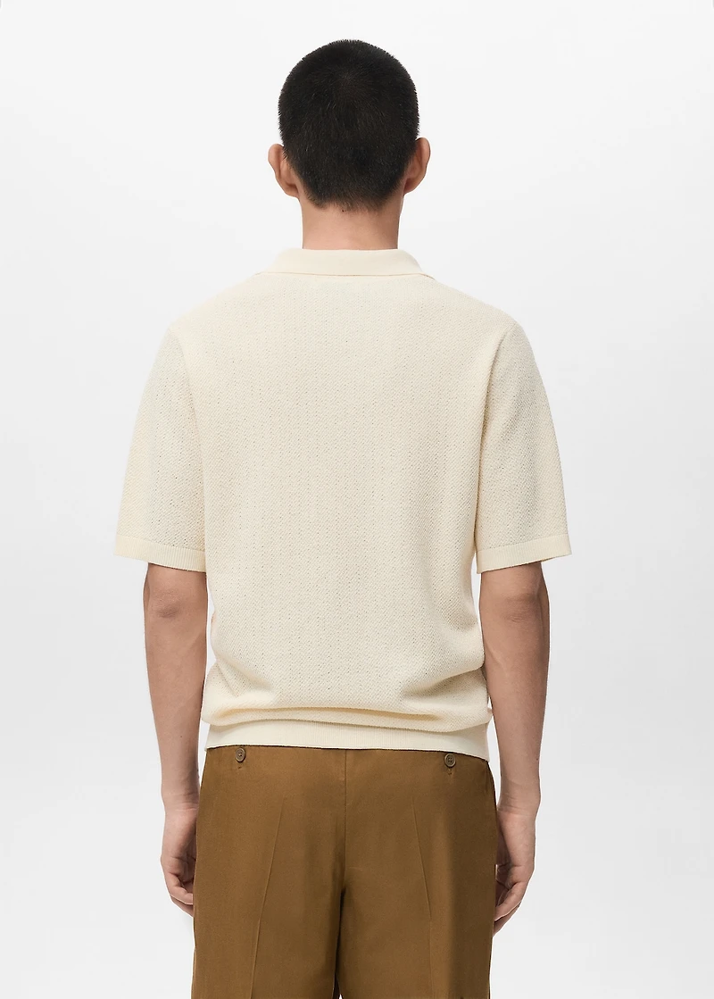 Short-sleeve knitted polo shirt