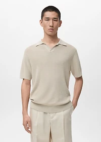Structured cotton knitted polo shirt