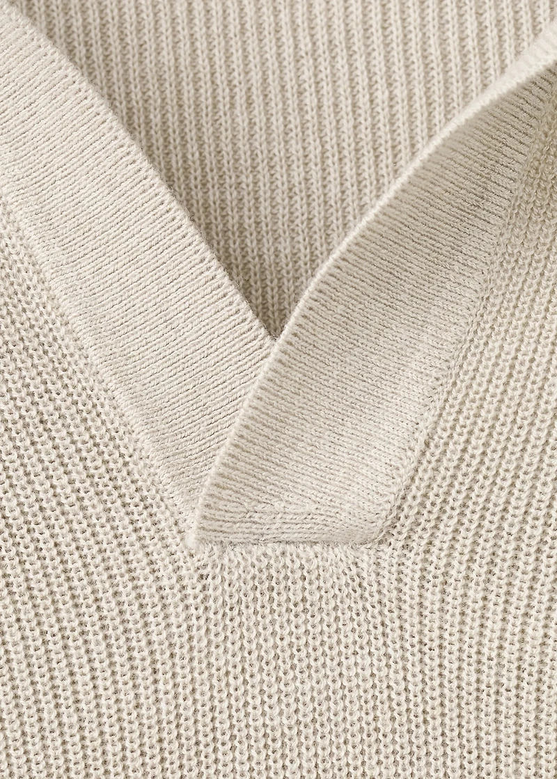 Structured cotton knitted polo shirt
